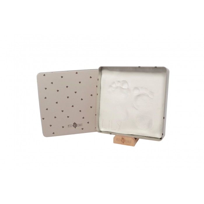 Cutie cu kit amprenta pentru bebelusi Square - PRETTY HEARTS - Petit Artichaut