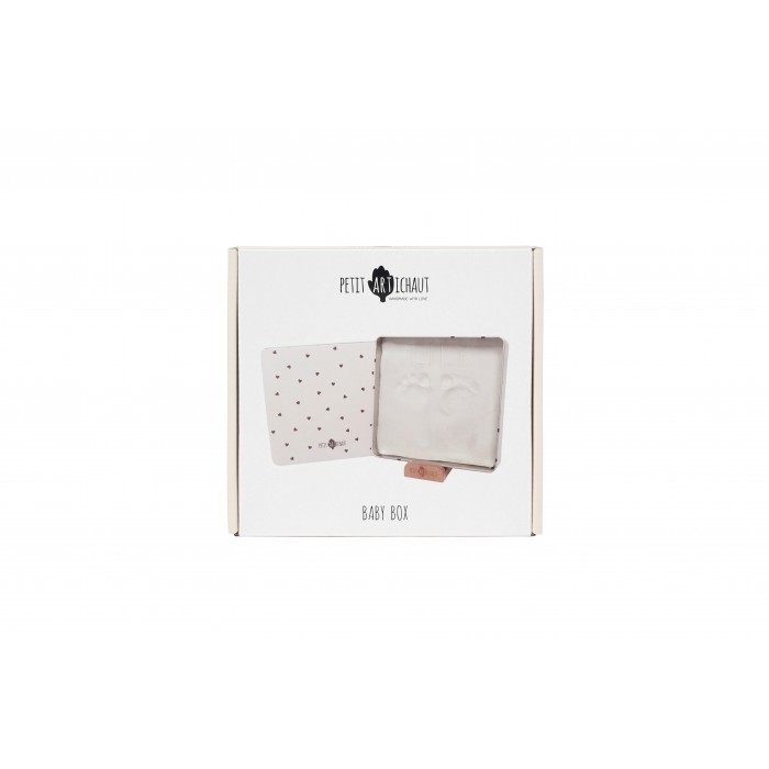 Cutie cu kit amprenta pentru bebelusi Square - PRETTY HEARTS - Petit Artichaut