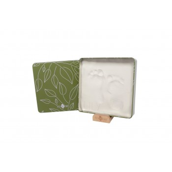 Cutie cu kit amprenta pentru bebelusi Square - Olive Tree - Petit Artichaut Cutie cu kit amprenta pentru bebelusi Square - Olive Tree - Petit Artichaut