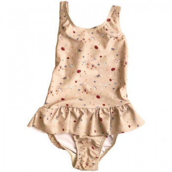 Costum de baie pentru copii cu protectie UV 50+ - Zoe - Flower Bird - Petú Petú