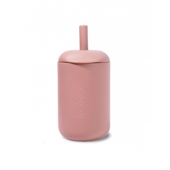 Pahar cu pai din silicon Eli - Rose - Pétu Pétu