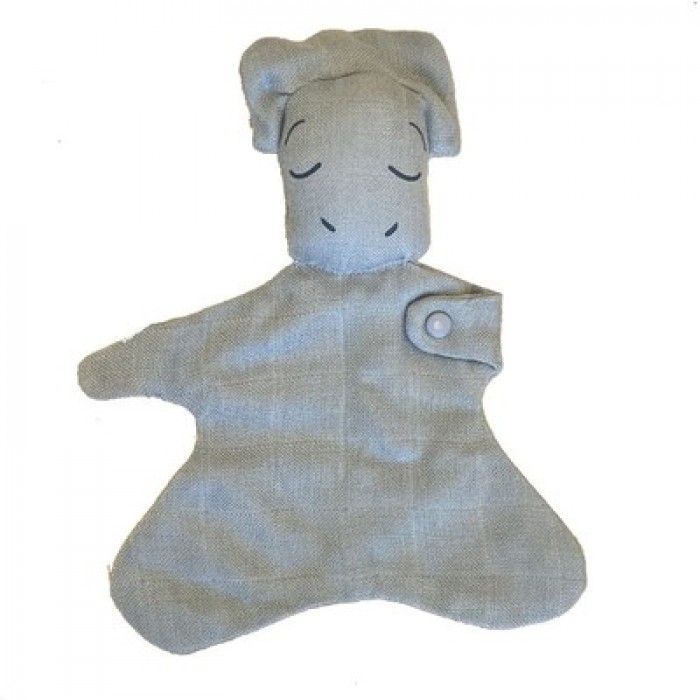 Jucarie paturica din bumbac organic pentru nou-nascuti - Rosie - Dinozaur - Dusty Blue - Petú Petú