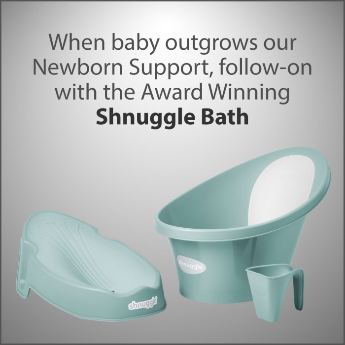 Suport ergonomic pentru baie nou nascut  - Eucalyptus - Shnuggle