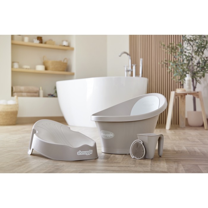 Suport ergonomic pentru baie nou nascut  - Taupe - Shnuggle