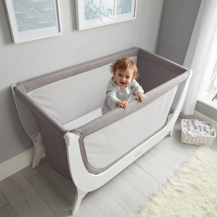 Patut pentru bebelusi - Air Cot - Stone Grey - Shnuggle