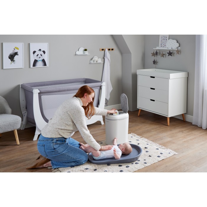 Cos pentru scutece - Eco-Touch - White/Grey - Shnuggle